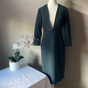 Babaton Deep Green Midi Dress